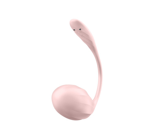 Розовое виброяйцо Ribbed Petal с пультом ДУ