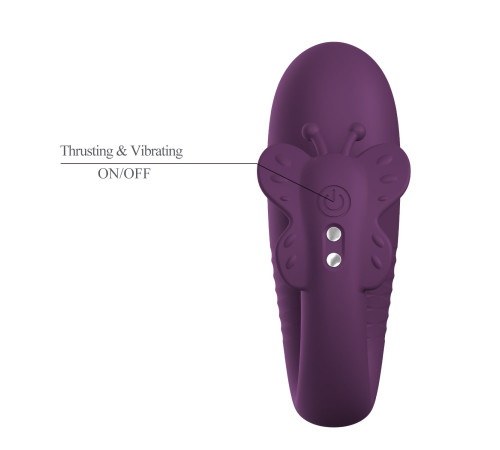 Фиолетовый интерактивный вибростимулятор с поступательными движениями Klay