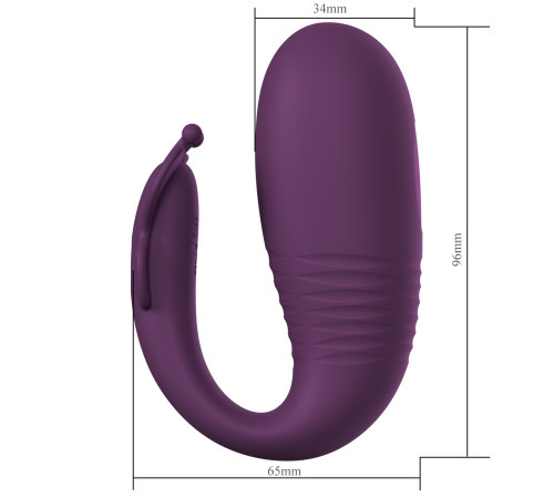 Фиолетовый интерактивный вибростимулятор с поступательными движениями Klay