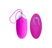 Лловое перезаряжаемое виброяйцо с пультом ДУ