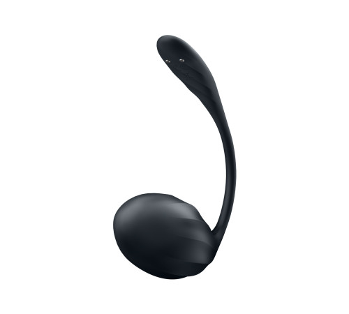 Черное виброяйцо Ribbed Petal с пультом ДУ