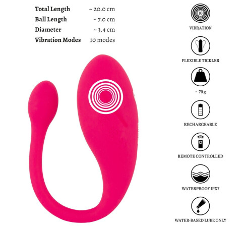 Розовое виброяйцо KORAL RC Love Ball