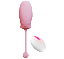 Розовое силиконовое виброяйцо с пультом ДУ