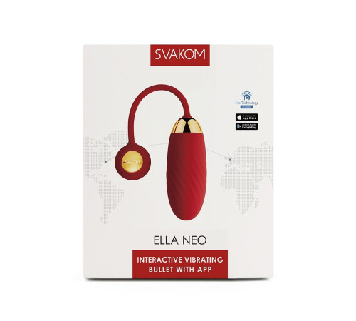 Красное интерактивное виброяйцо Ella Neo