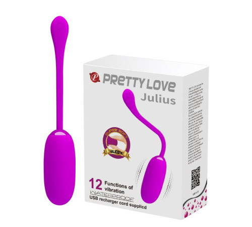 Лиловое перезаряжаемое виброяйцо Julius