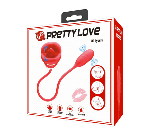 Красное виброяйцо с клиторальным стимулятором Aliyah