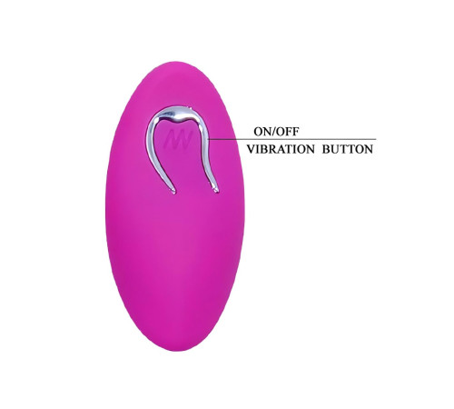 Лловое перезаряжаемое виброяйцо с пультом ДУ