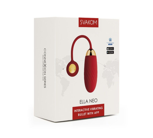 Красное интерактивное виброяйцо Ella Neo