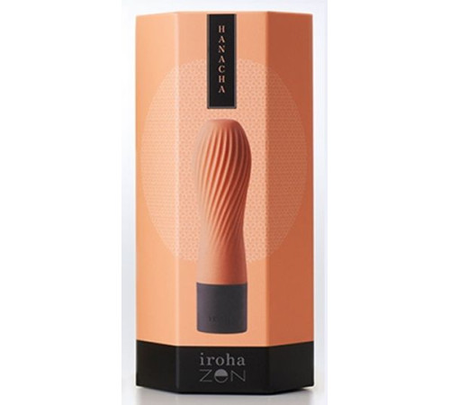 Персиковый рифленый мини-вибратор IROHA ZEN HANACHA - 12,7 см.