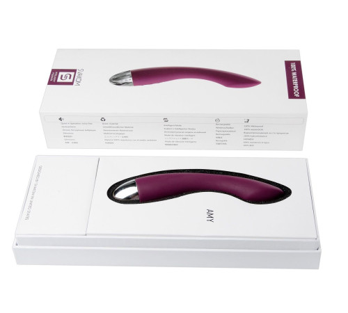 Фиолетовый изогнутый вибратор Amy - 17 см.