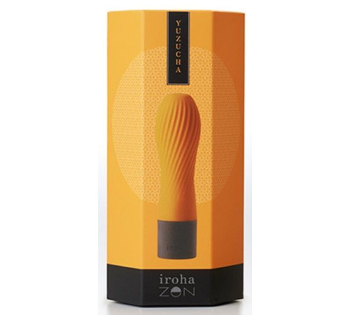 Оранжевый рифленый мини-вибратор IROHA ZEN YUZUCHA - 12,7 см.