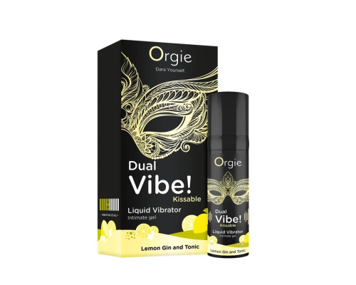 Заказать Съедобный жидкий вибратор Dual Vibe! со вкусом лимонного джина с тоником - 15 мл.