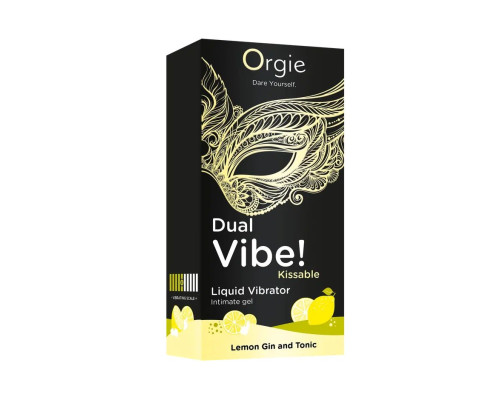 Заказать Съедобный жидкий вибратор Dual Vibe! со вкусом лимонного джина с тоником - 15 мл.
