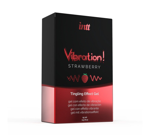 Жидкий интимный гель с эффектом вибрации Vibration! Strawberry - 15 мл.