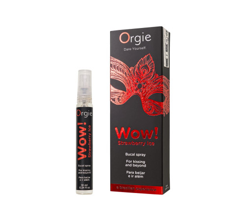 Оральный спрей ORGIE Wow! Strawberry Ice Blowjob Spray с охлаждающим и возбуждающим эффектом - 10 мл.