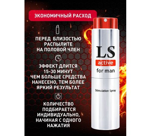 Спрей-стимулятор для мужчин Lovespray Active Man - 18 мл.