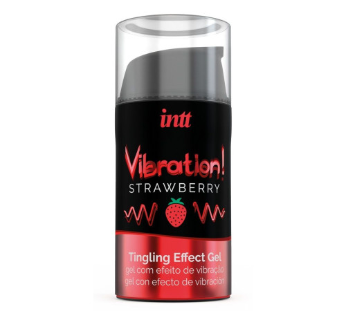 Жидкий интимный гель с эффектом вибрации Vibration! Strawberry - 15 мл.