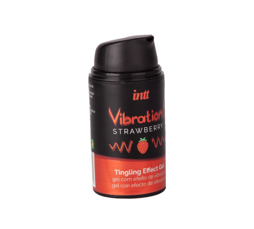 Жидкий интимный гель с эффектом вибрации Vibration! Strawberry - 15 мл.