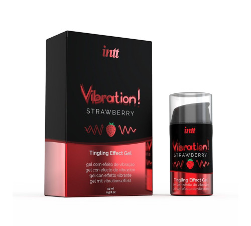 Жидкий интимный гель с эффектом вибрации Vibration! Strawberry - 15 мл.
