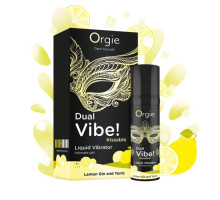 Съедобный жидкий вибратор Dual Vibe! со вкусом лимонного джина с тоником - 15 мл.