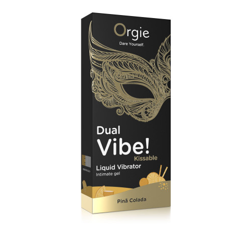 Съедобный гель Dual Vibe Pina Colada с эффектом вибрации и вкусом коктейля пина колада - 15 мл.