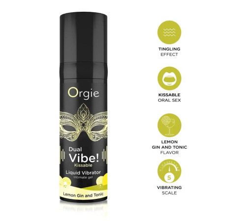 Съедобный жидкий вибратор Dual Vibe! со вкусом лимонного джина с тоником - 15 мл. Съедобный жидкий вибратор Dual Vibe! со вкусом лимонного джина с тоником - 15 мл.