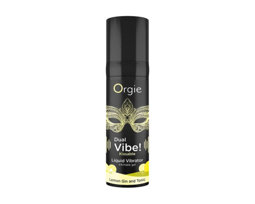 Заказать Съедобный жидкий вибратор Dual Vibe! со вкусом лимонного джина с тоником - 15 мл.
