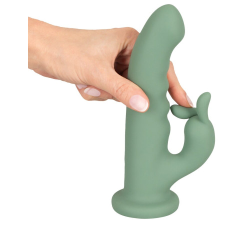 Зеленый вибратор-ротатор Luvio - 19,3 см.