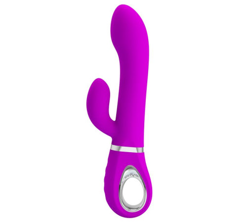Лиловый вибратор-ротатор с клиторальным отростком Ternence - 19,6 см.