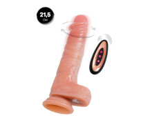Телесный реалистичный ротатор-вибратор - 21,5 см.