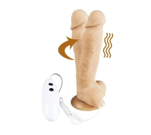 Телесный вибратор-ротатор на присоске Cesar Vibrator   Rotator - 17,5 см.