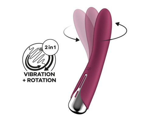 Заказать Малиновый вибратор-ротатор Spinning Vibe 1 - 18 см.