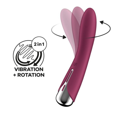 Малиновый вибратор-ротатор Spinning Vibe 1 - 18 см.