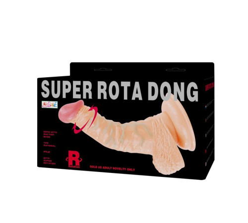 Реалистичный ротатор на присоске Super Rota Dong - 21 см.