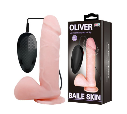 Телесный вибратор-ротатор с присоской Oliver - 19,5 см. Телесный вибратор-ротатор с присоской Oliver - 19,5 см.