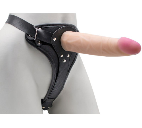 Реалистичный страпон Woman Midi с вагинальной пробкой - 19 см.