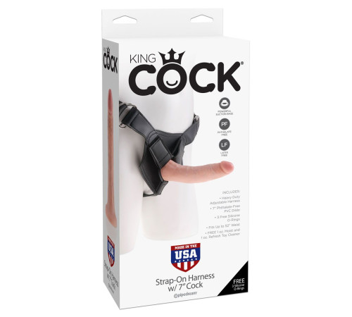 Страпон на виниловых трусиках Strap-on Harness Cock - 17,8 см.