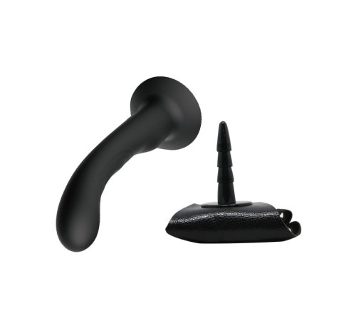 Страпон с изогнутой головкой Ultra Harness Curvy Dildo - 15,8 см.