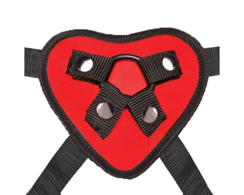Заказать Красный поясной фаллоимитатор Red Heart Strap on Harness   5in Dildo Set - 12,25 см.