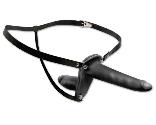 Заказать Женский страпон с вагинальной пробкой Double Penetrix Strap-on - 15 см.