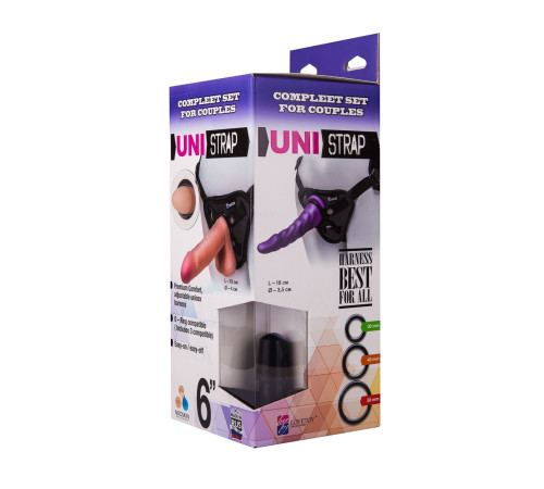 Трусики Harness с двумя насадками UNI strap - 17,5 и 18 см.