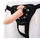 Заказать Телесный страпон на черных трусиках STRAP ON REAL DILDO - 20 см.