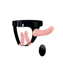 Женский страпон с 3 насадками и вибрацией