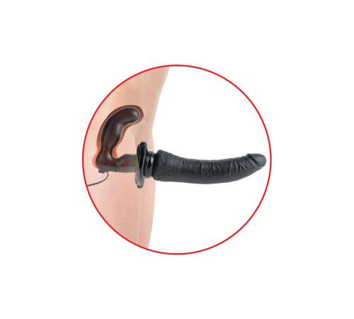 Черный страпон с вагинальной пробкой Deluxe Vibrating Penetrix Strap-On - 19 см. Черный страпон с вагинальной пробкой Deluxe Vibrating Penetrix Strap-On - 19 см.