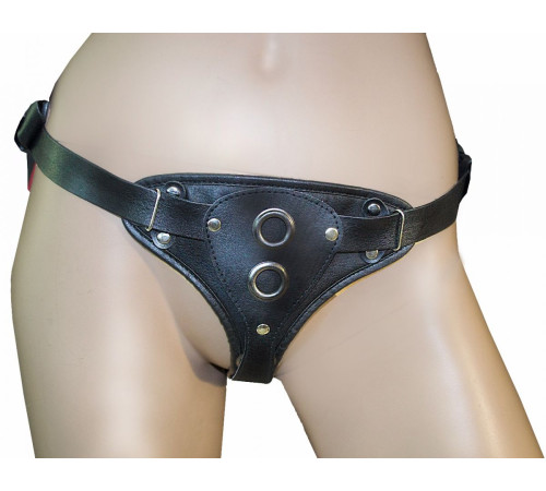 Кожаный пояс харнесс WOMAN LONG премиум класса с 3 насадками