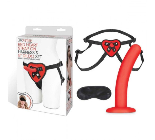 Красный поясной фаллоимитатор Red Heart Strap on Harness 5in Dildo Set - 12,25 см. Красный поясной фаллоимитатор Red Heart Strap on Harness 5in Dildo Set - 12,25 см.