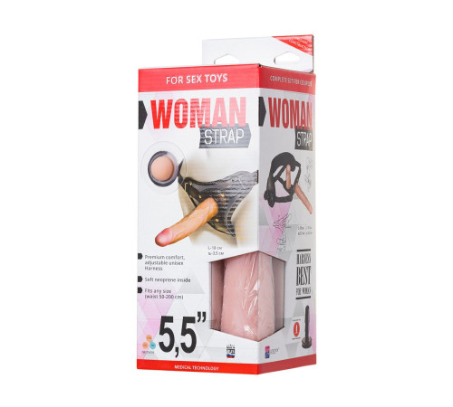 Женский страпон с вагинальной пробкой Woman Strap - 18 см.