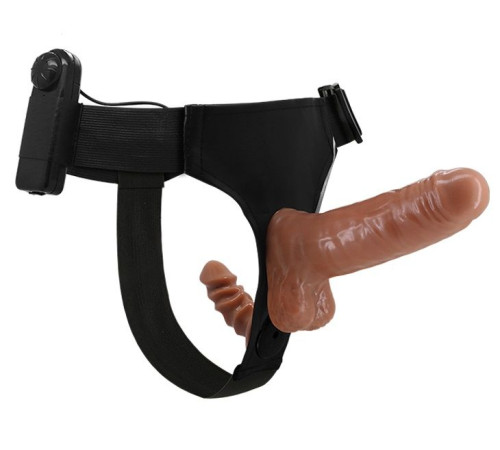 Страпон с вагинальной пробкой и вибрацией Ultra Passionate Harness - 16 см. Страпон с вагинальной пробкой и вибрацией Ultra Passionate Harness - 16 см.