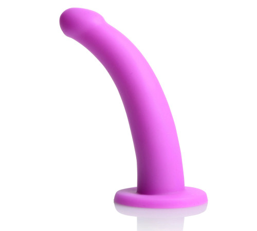 Лиловый поясной страпон Navigator Silicone G-Spot Dildo with Harness - 17,8 см.