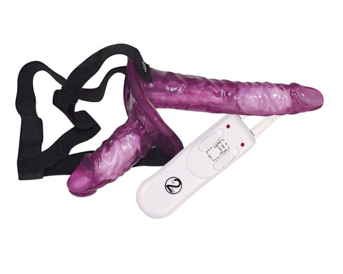 Заказать Страпон с вибрацией и вагинальной пробкой STRAP ON DUO - 18 см. Заказать Страпон с вибрацией и вагинальной пробкой STRAP ON DUO - 18 см.